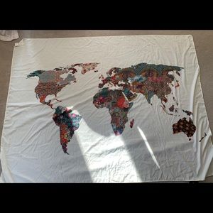 World map tapestry